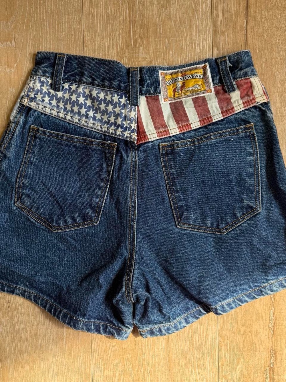 Vintage Gionino Wear Americana Denim Shorts 90s Y2K